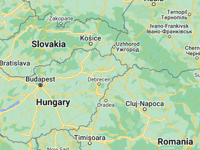 Map showing location of Újfehértó (47.8, 21.68333)