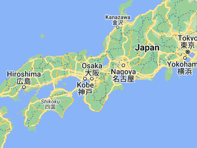 Map showing location of Uji (34.88333, 135.8)