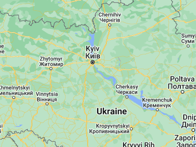 Map showing location of Ukrainka (50.14317, 30.74612)