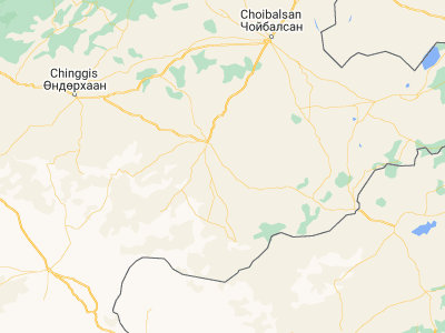 Map showing location of Ulaandel (46.36446, 113.577)