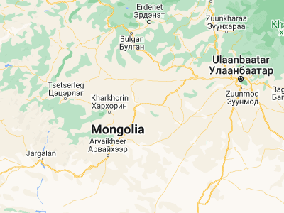 Map showing location of Ulaanshiveet (47.28948, 103.85659)