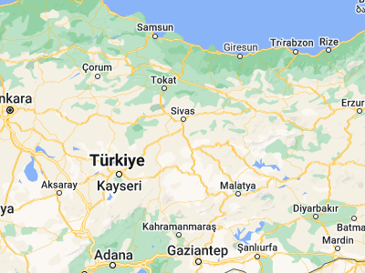 Map showing location of Ulaş (39.44492, 37.039)
