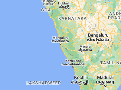 Map showing location of Ullal (12.8108, 74.8629)
