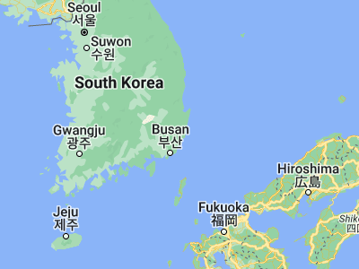 Map showing location of Ulsan (35.53722, 129.31667)