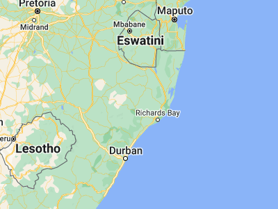 Map showing location of Ulundi (-28.33523, 31.41617)