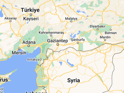 Map showing location of Uluyatır (36.96333, 37.69361)