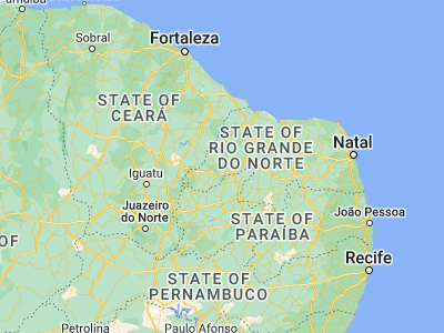 Map showing location of Umarizal (-5.99056, -37.81444)