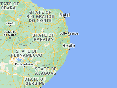 Map showing location of Umbuzeiro (-7.69556, -35.66361)