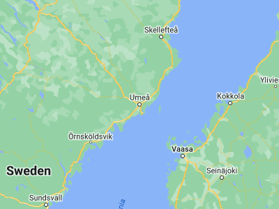 Map showing location of Umeå (63.82842, 20.25972)