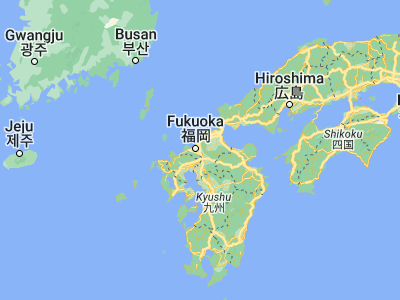 Map showing location of Umi (33.56667, 130.5)