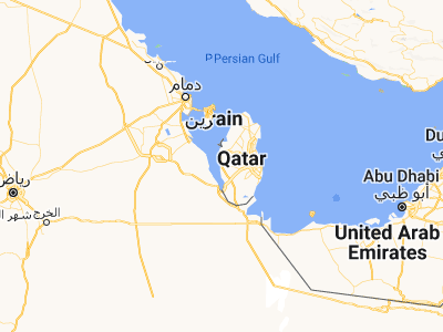 Map showing location of Umm Bāb (25.21417, 50.80722)