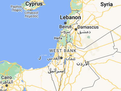 Map showing location of Umm el Faḥm (32.51725, 35.15349)