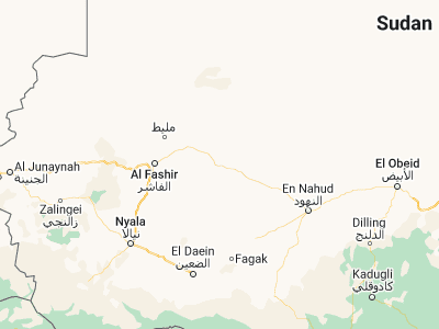 Map showing location of Umm Kaddadah (13.60169, 26.68759)