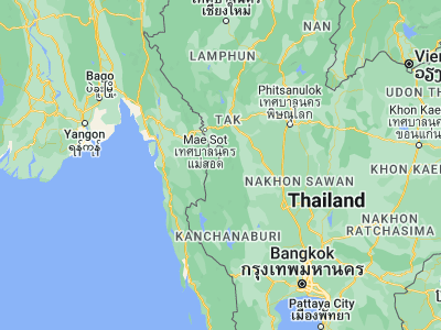 Map showing location of Umphang (16.01622, 98.8627)