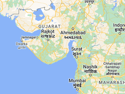 Map showing location of Umrāla (21.83333, 71.81667)