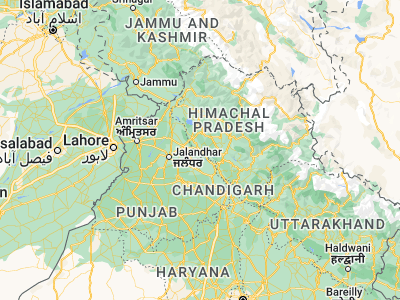 Map showing location of Una (31.46493, 76.26914)