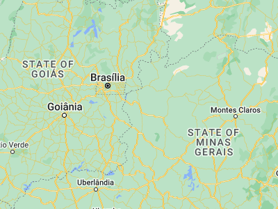 Map showing location of Unaí (-16.3575, -46.90611)