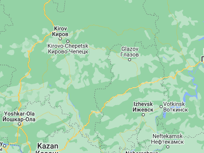 Map showing location of Uni (57.751, 51.4913)