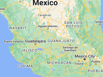 Map showing location of Unión de San Antonio (21.12774, -102.00544)