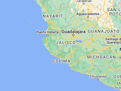 Map showing location of Unión de Tula (19.95755, -104.26901)