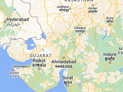Map showing location of Unjha (23.80366, 72.39102)