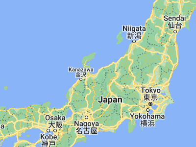 Map showing location of Uozu (36.8, 137.4)