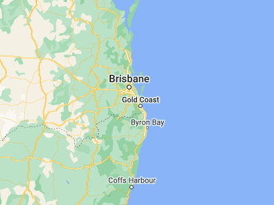 Map showing location of Upper Coomera (-27.9, 153.3)