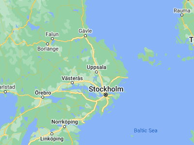 Map showing location of Uppsala (59.8585, 17.64543)