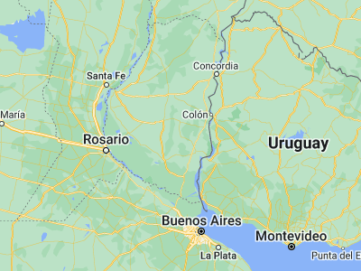 Map showing location of Urdinarrain (-32.68573, -58.89324)