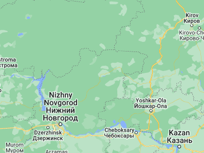Map showing location of Uren’ (57.45516, 45.78522)