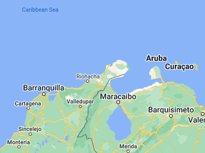 Map showing location of Uribia (11.7139, -72.26604)