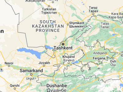 Map showing location of Ŭrtaowul (41.18667, 69.14528)