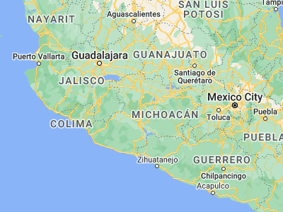 Map showing location of Uruapan del Progreso (19.41362, -102.05278)