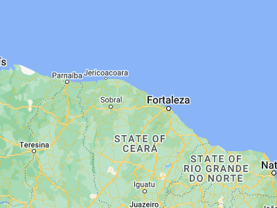 Map showing location of Uruburetama (-3.625, -39.50833)