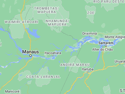 Map showing location of Urucará (-2.53639, -57.76)