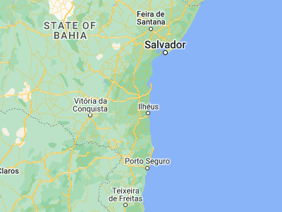 Map showing location of Uruçuca (-14.59306, -39.28444)