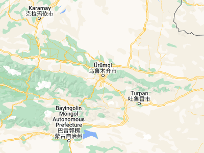 Map showing location of Urunchi (43.80096, 87.60046)