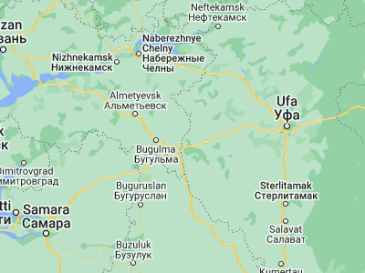 Map showing location of Urussu (54.59812, 53.46313)