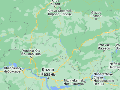 Map showing location of Urzhum (57.11412, 49.99956)