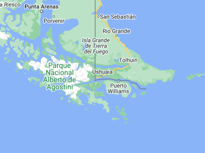 Map showing location of Ushuaia (-54.8, -68.3)