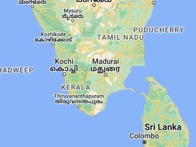 Map showing location of Usilampatti (9.96936, 77.78621)