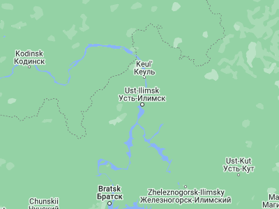 Map showing location of Ust’-Ilimsk (58.00056, 102.66194)