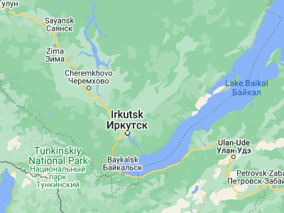 Map showing location of Ust’-Ordynskiy (52.805, 104.75083)