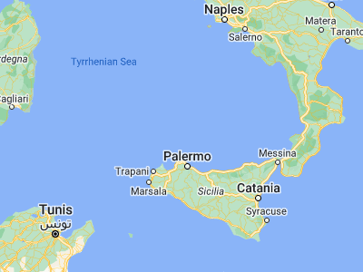 Map showing location of Ustica (38.71076, 13.19164)