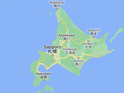 Map showing location of Utashinai (43.51667, 142.05)