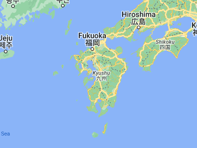 Map showing location of Uto (32.68333, 130.66667)