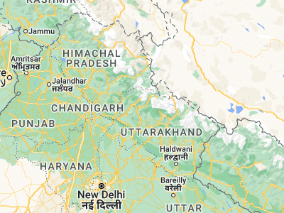 Map showing location of Uttarkāshi (30.72986, 78.44342)