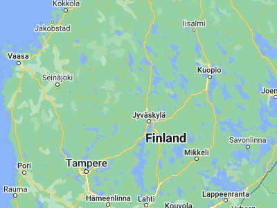 Map showing location of Uurainen (62.5, 25.45)