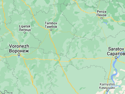 Map showing location of Uvarovo (51.98486, 42.26147)