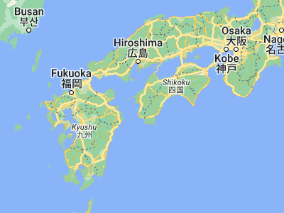 Map showing location of Uwajima (33.22375, 132.56001)